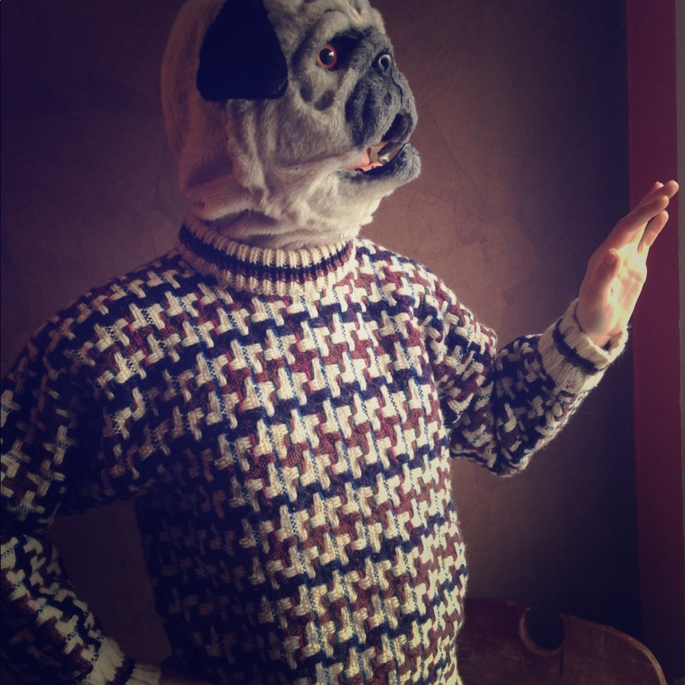 100% South American Wool Jumper w geometric knit